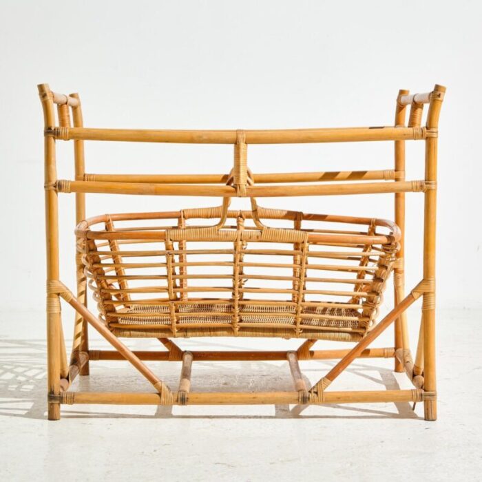 vintage bamboo cradle 1960s 1