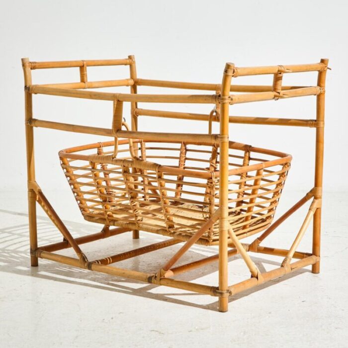 vintage bamboo cradle 1960s 2