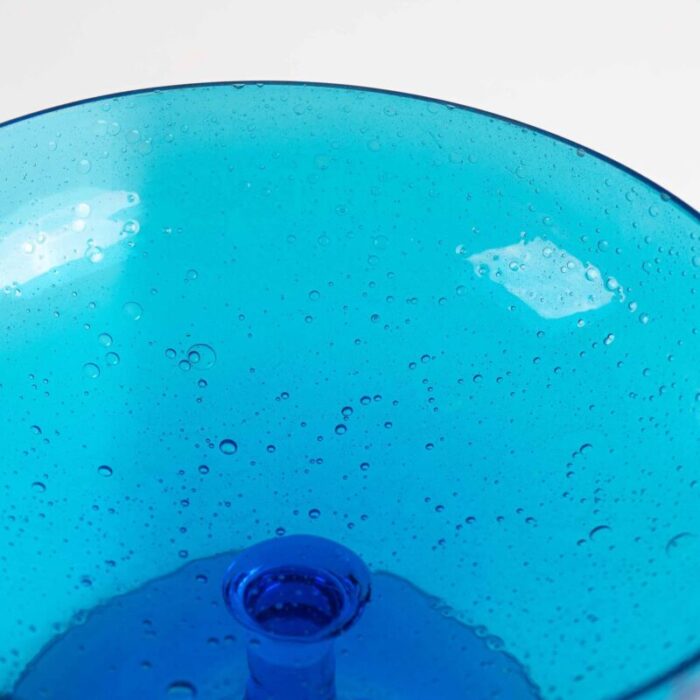 vintage blue bubble glass bowl 1993