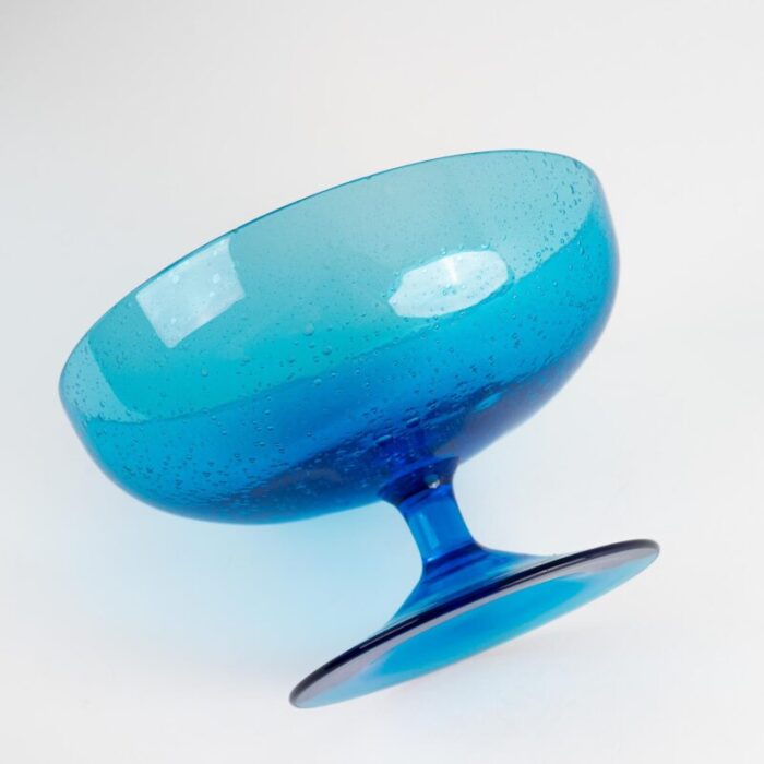 vintage blue bubble glass bowl 4309