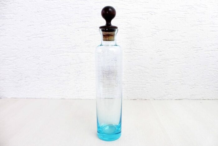 vintage blue glass bottle 1970s 1