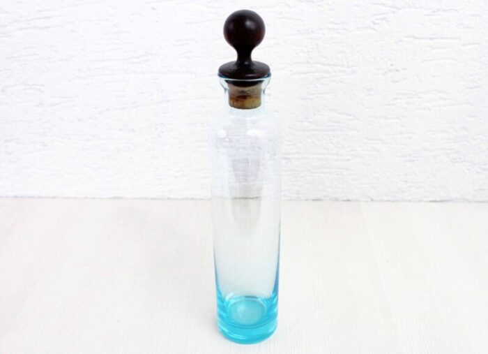 vintage blue glass bottle 1970s 2