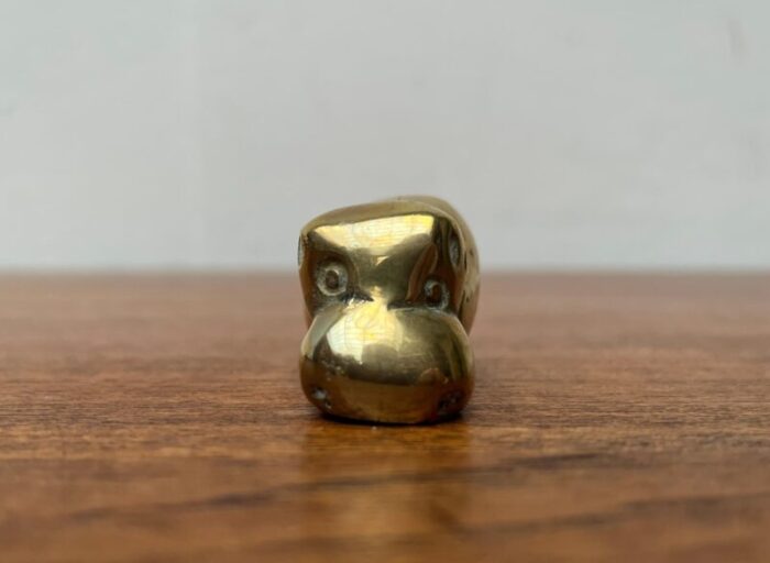 vintage brass hippo figurine 1970s 4120