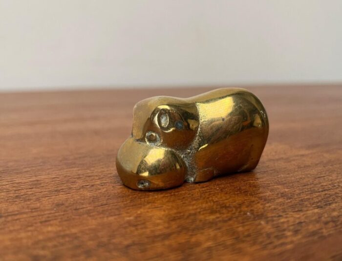 vintage brass hippo figurine 1970s 4432