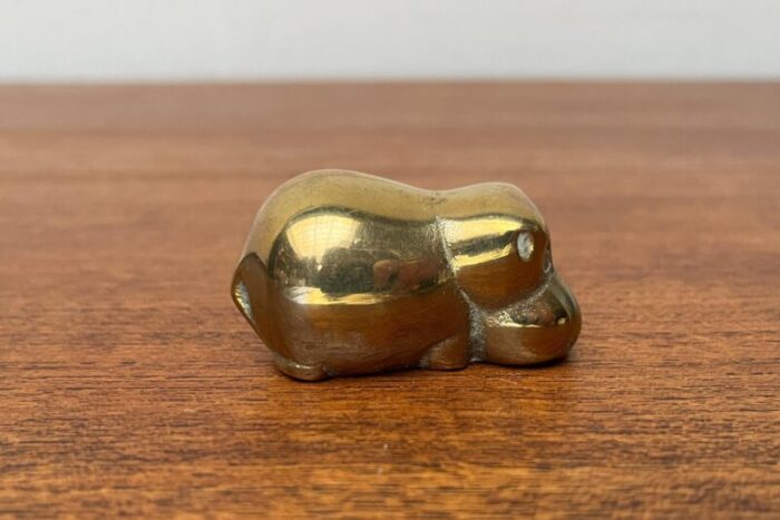 vintage brass hippo figurine 1970s 8631