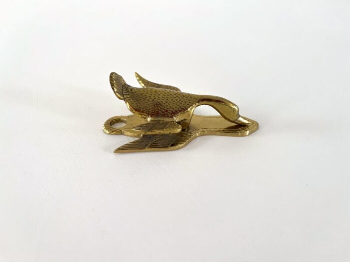 vintage brass wall clip flying duck 3250