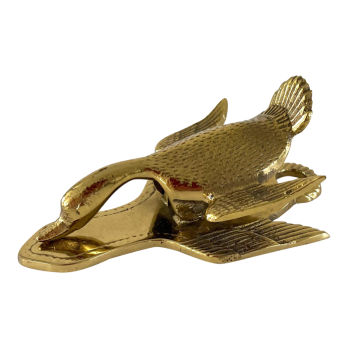 vintage brass wall clip flying duck 3825