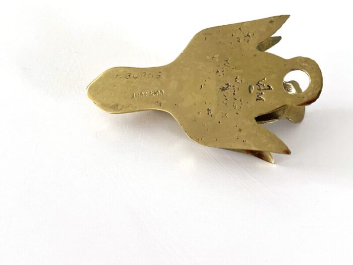 vintage brass wall clip flying duck 6063