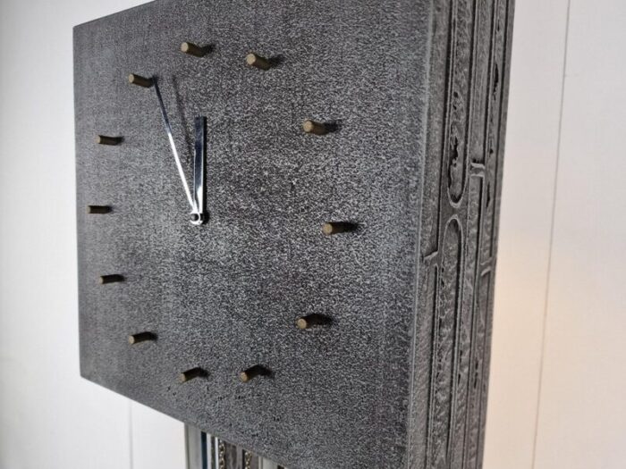 vintage brutalist standing clock 1970s 10