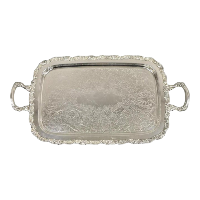 vintage butler tray medium size silvet plate by oneida 7294