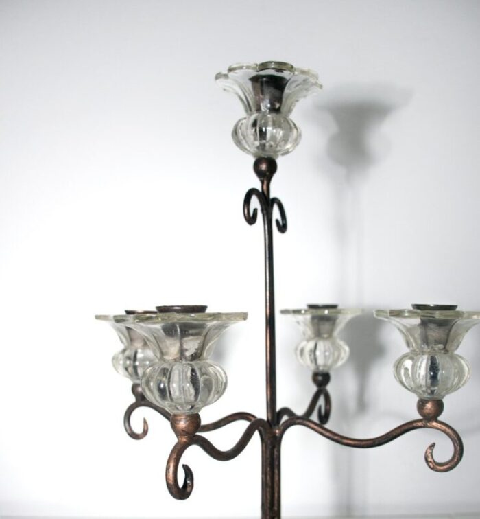 vintage candleholder with venetian crystal petals 4