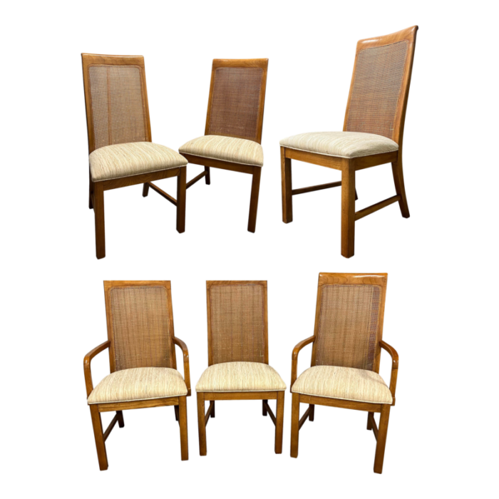 vintage cane back dining chairs by drexel set of 6 3673