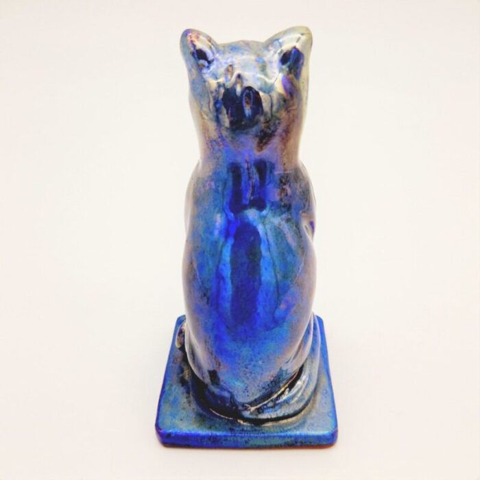 vintage cat figurine in ceramics from rambersvillers 1940s 5