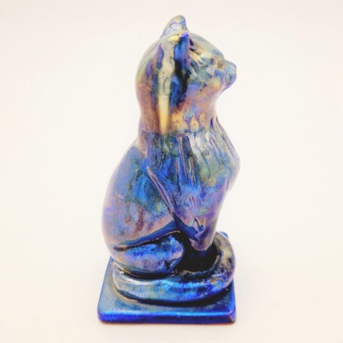 vintage cat figurine in ceramics from rambersvillers 1940s 6