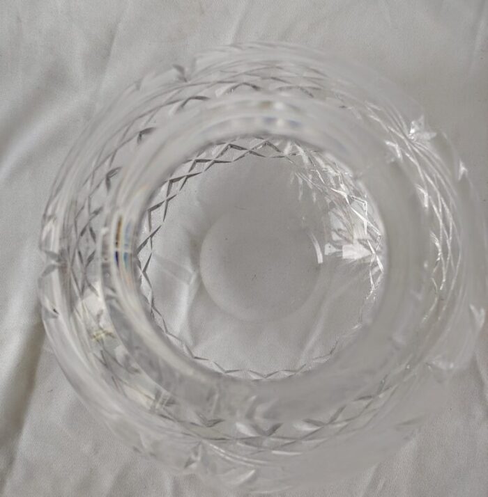 vintage crystal cut glass rose bowl 3831