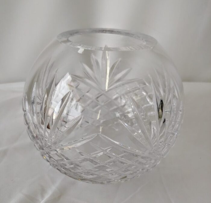 vintage crystal cut glass rose bowl 4179