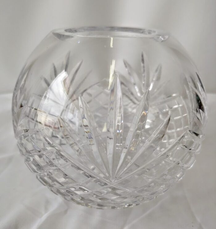 vintage crystal cut glass rose bowl 6192