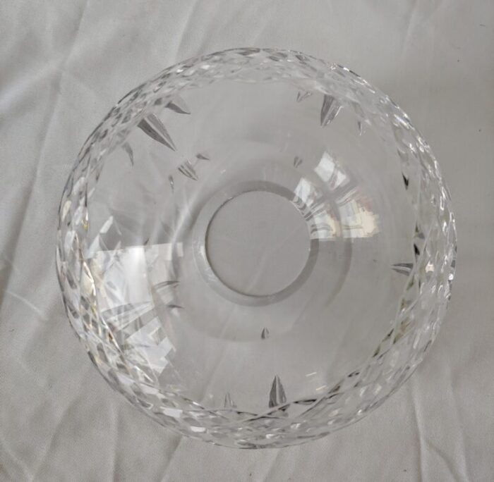 vintage crystal cut glass rose bowl 7300