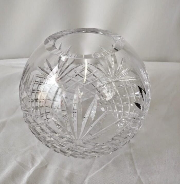 vintage crystal cut glass rose bowl 8262