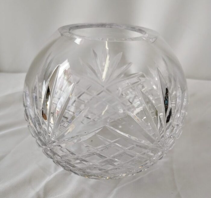 vintage crystal cut glass rose bowl 9064