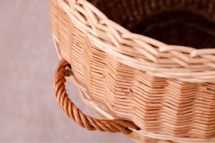 vintage czechoslovakiam wicker laundry basket 1970s 2725