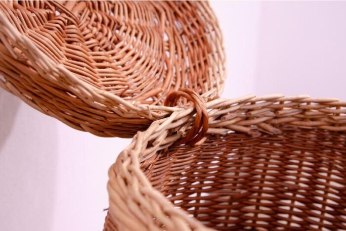 vintage czechoslovakiam wicker laundry basket 1970s 5733