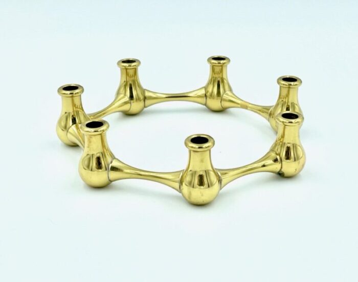 vintage danish candleholder in brass by jens quistgaard 1960s 5