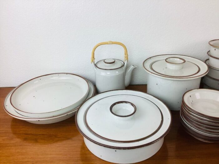 vintage dansk brown mist stoneware dinnerware and serving bowls casserole set 54 pcs 0773