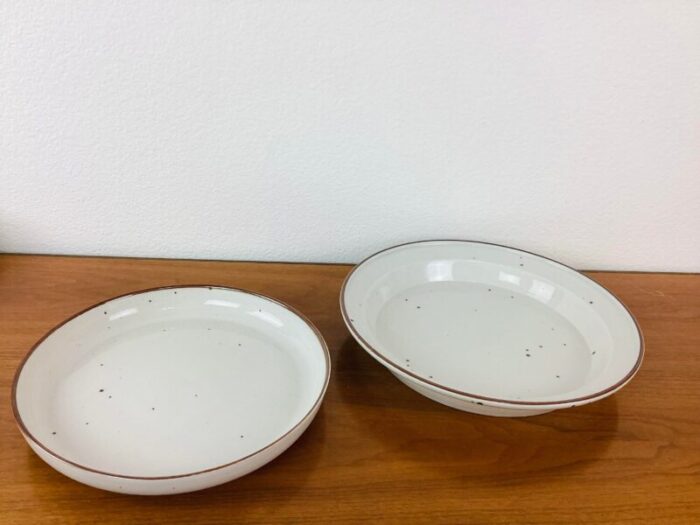 vintage dansk brown mist stoneware dinnerware and serving bowls casserole set 54 pcs 4044