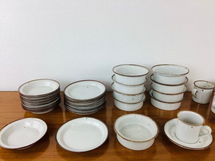 vintage dansk brown mist stoneware dinnerware and serving bowls casserole set 54 pcs 4162