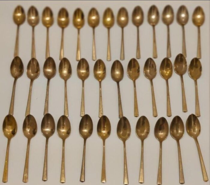 vintage dirilyte bronze flatware for 18 plus serving pieces 120 pieces 2192