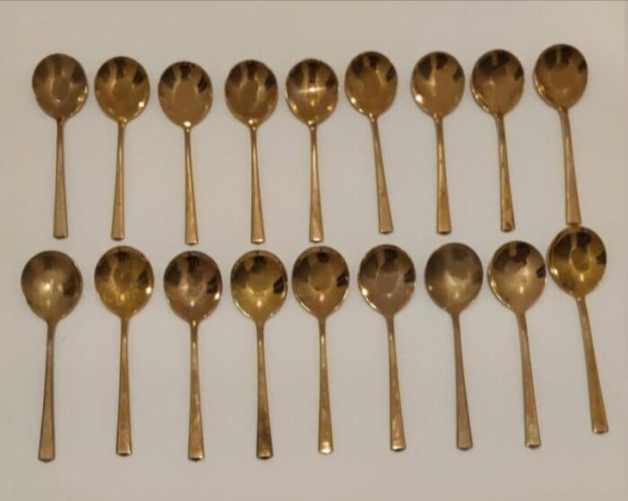 vintage dirilyte bronze flatware for 18 plus serving pieces 120 pieces 8475