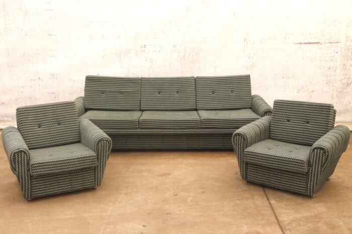 vintage eastern bloc living room set former czechoslovakia 1980s set of 3 4118