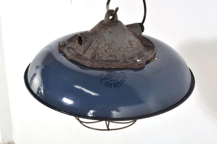 vintage enamel pendant lamp 1950s 3314