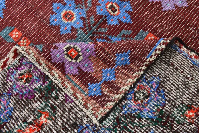 vintage floral wool kilim rug 13