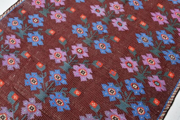 vintage floral wool kilim rug 4