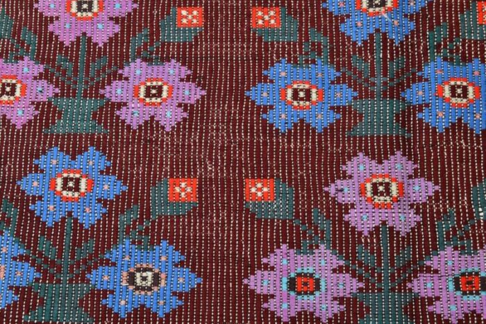 vintage floral wool kilim rug 6