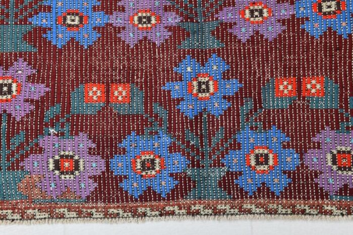 vintage floral wool kilim rug 8