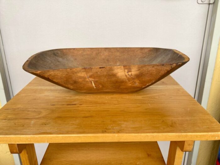 vintage folk art wood dough trencher bowl 0384