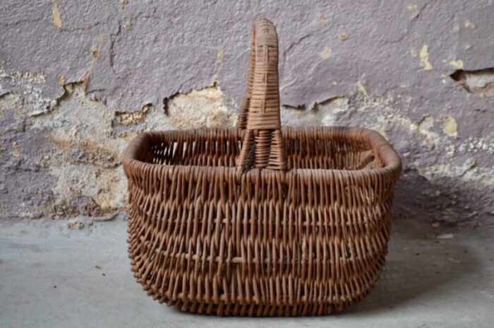 vintage french wicker basket 1970s 2