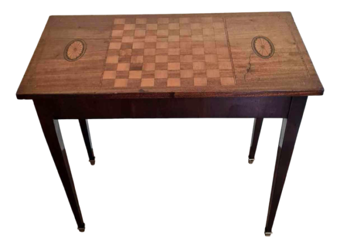 vintage game table with marquetry 5845