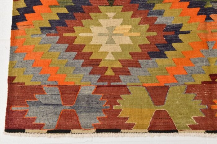 vintage geometric pattern kilim rug 1962 13