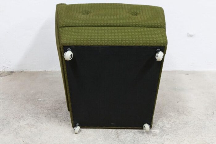 vintage green armchair on casters 1960s 0683