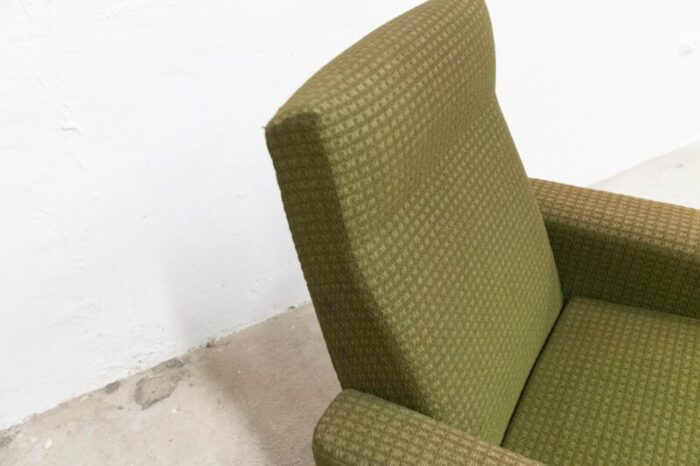 vintage green armchair on casters 1960s 5315