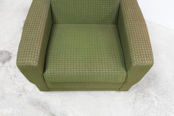 vintage green armchair on casters 1960s 5862