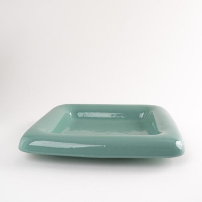 vintage haeger green square catchall tray 3155