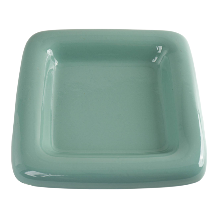 vintage haeger green square catchall tray 7258