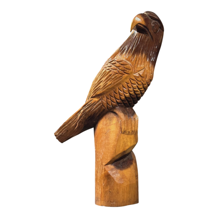 vintage hand carved folk art eagle sculpture 7277