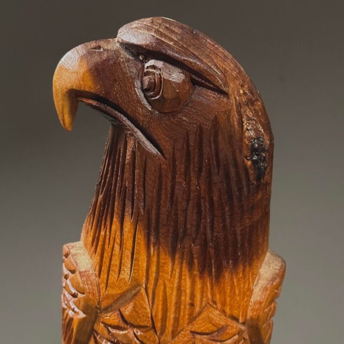 vintage hand carved folk art eagle sculpture 8611