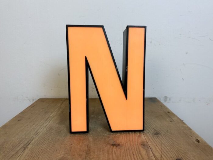 vintage illuminated letter n 1970s 12